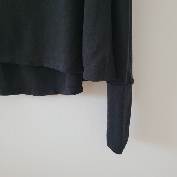"We the Free" by Free People Cropped Wide-Turtleneck Black Fleecy Sweater-XS - Picture 4 of 7